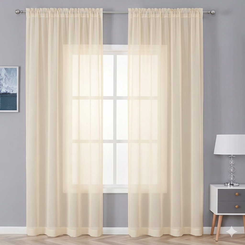 voile curtain white