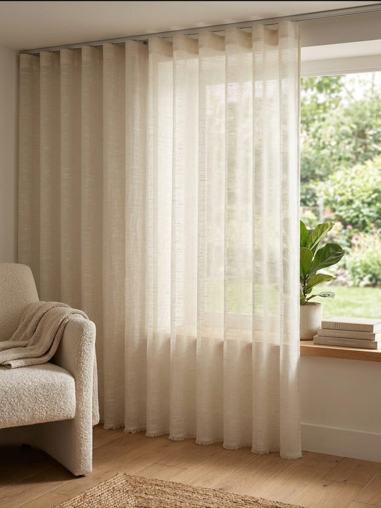 voile curtain white